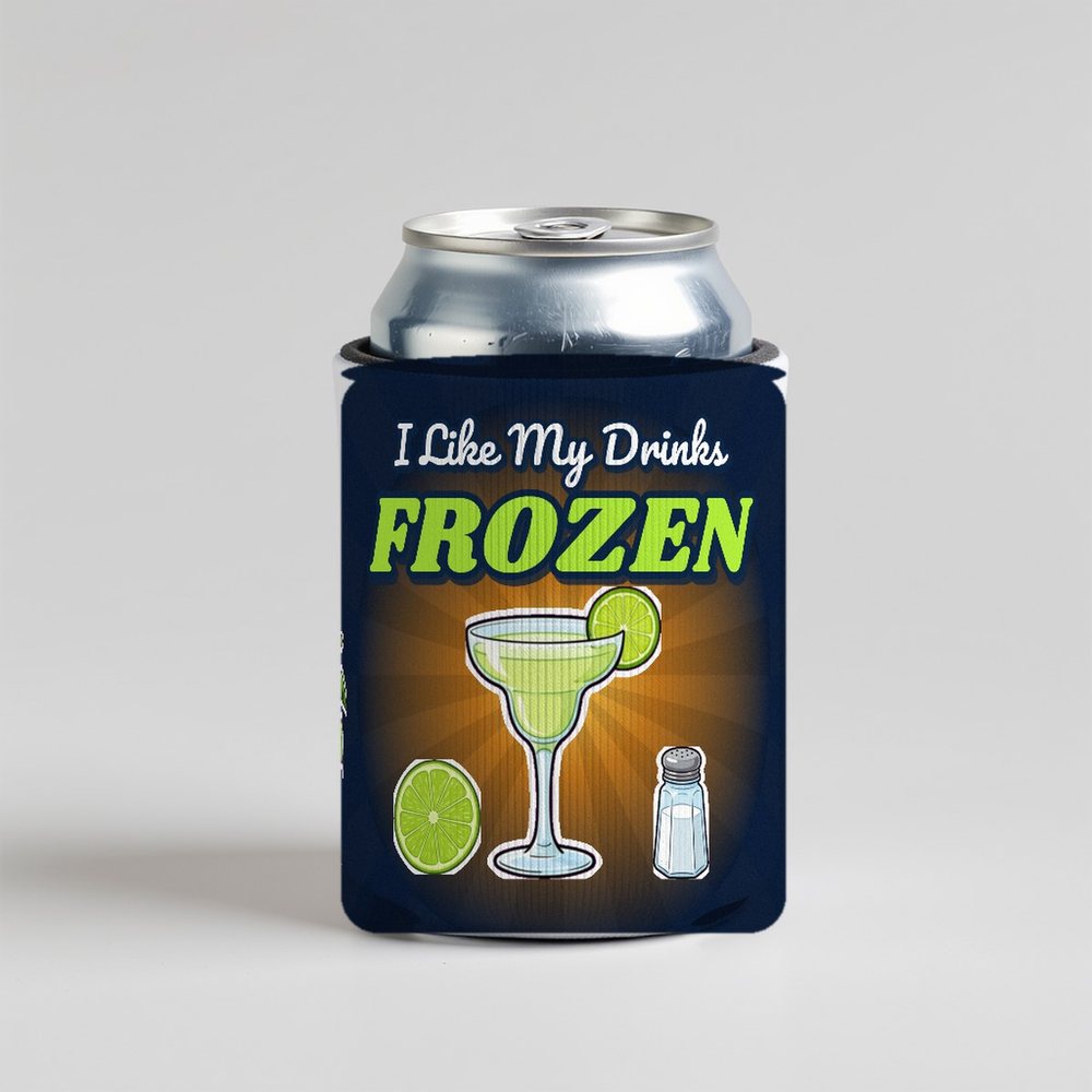 I Like My Drinks Frozen koozie on a can