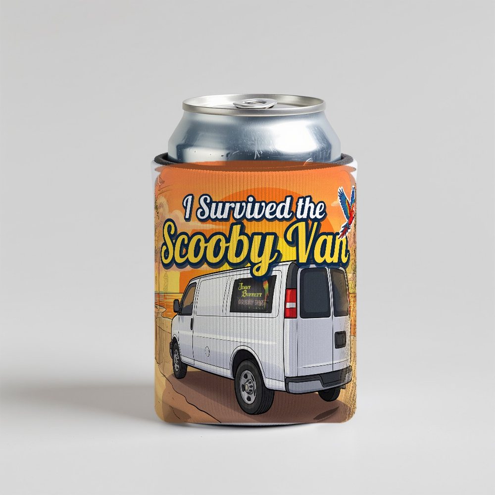 I Survived the Scooby Van koozie on a can